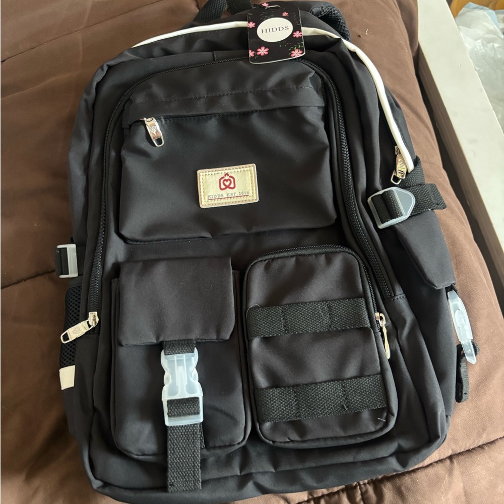 Black Multi-Pocket Backpack